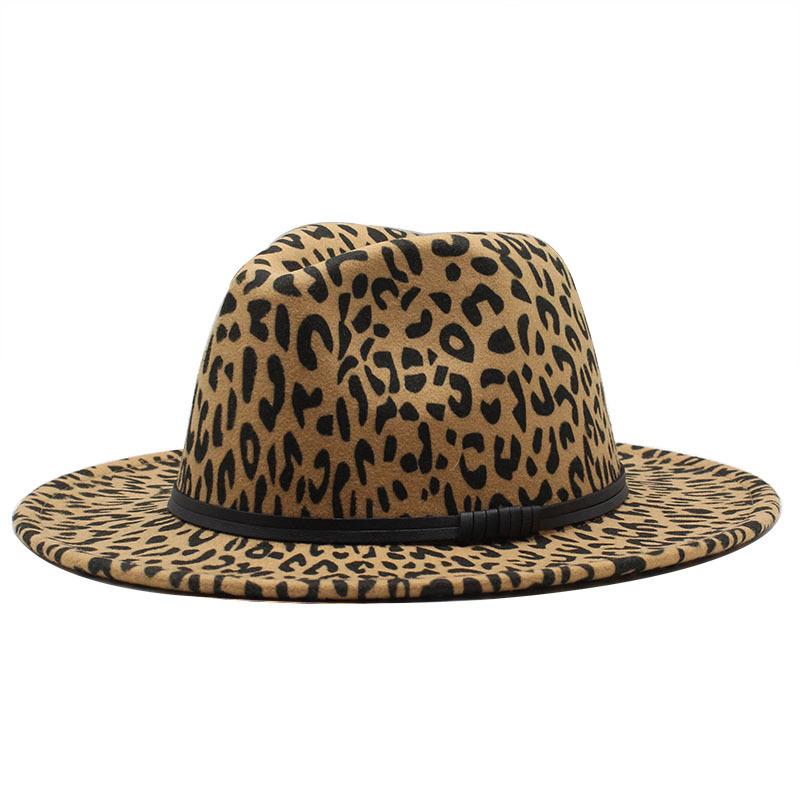 Leopard Woolen Top Hat Jazz Hat