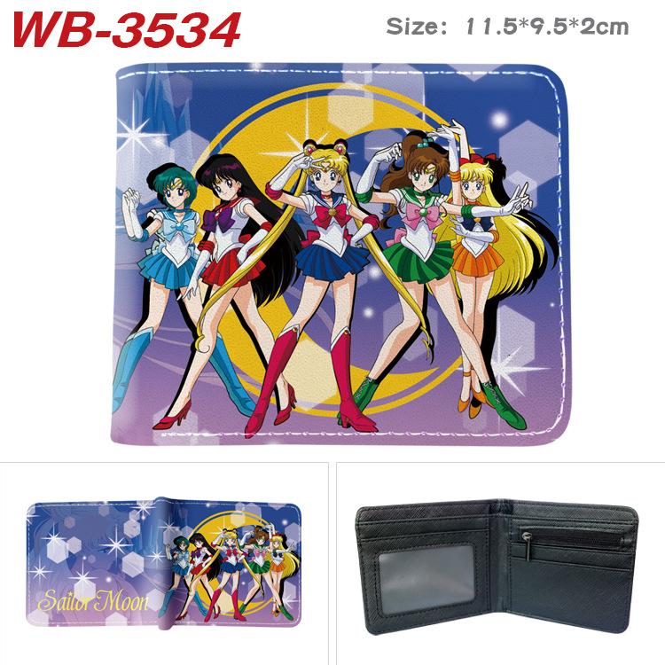 Sailor Moon Coin Purse Full Color Print Short Card Holder Anime Wallet for Men Women 1pcs