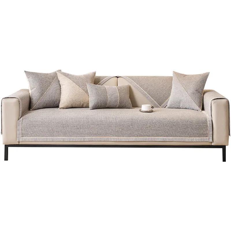 2025 New Cotton Linen Sofa Cushion Non-slip Sofa Covers Counch Backrest Towel Cloth Seat Mat Universal All Season Home Decor