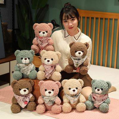 Sevimli sevimli atkılı ayıcık oyuncak ayı peluş oyuncak oturan ayı kucaklayan ayı bebek çocuk oyuncağı bebek