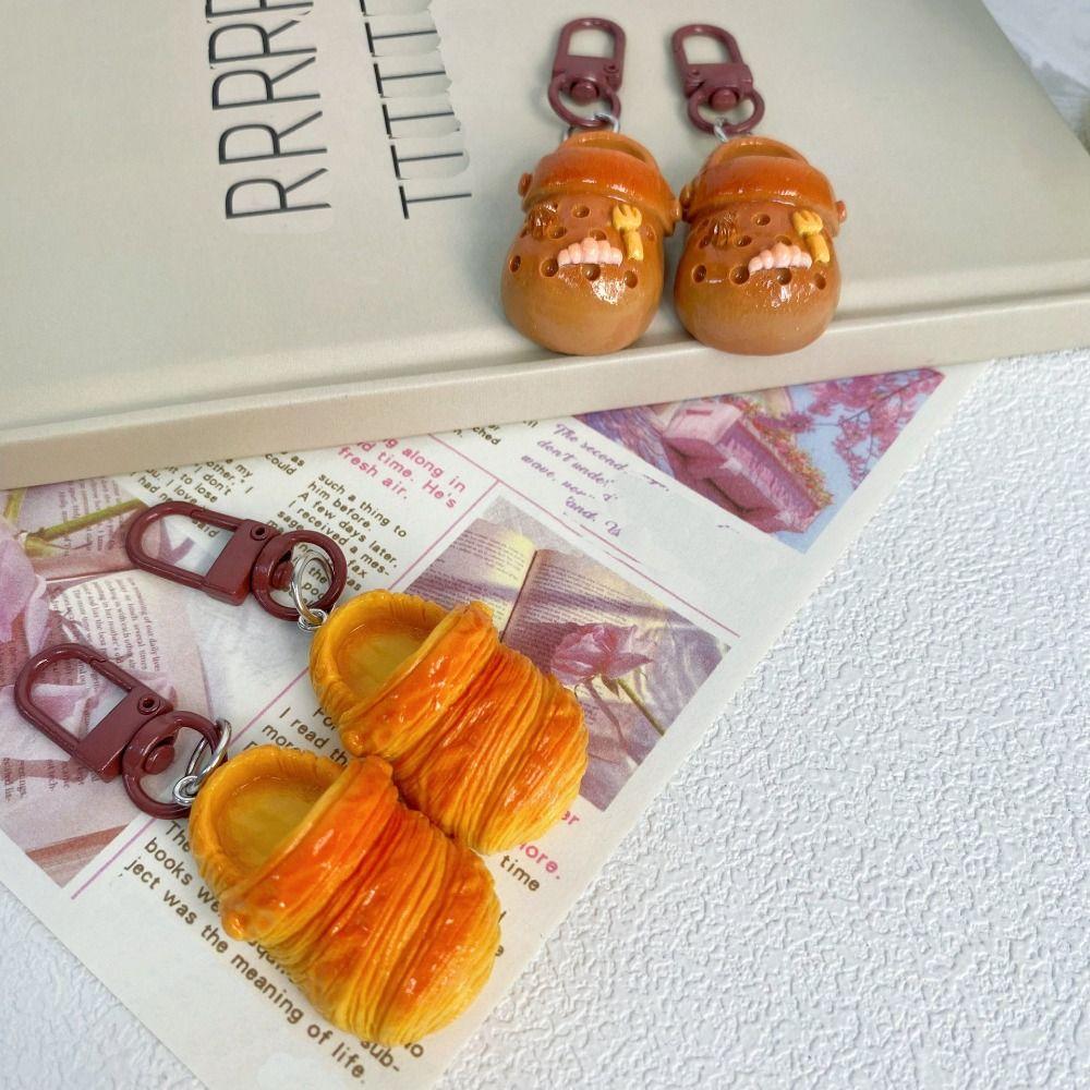 

Resin Mini Bread Shoes Keyring Tasty Fake Food Toys Cute Mini Shoe Key Chain Children