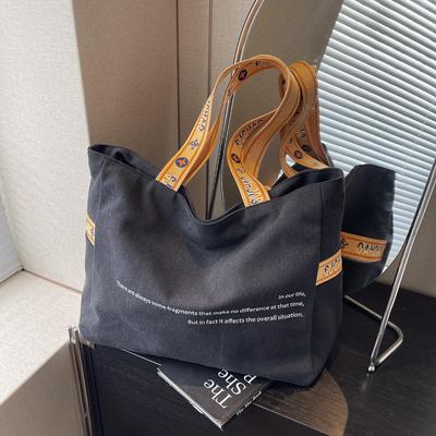 Canvas Bag Slack Feeling New Tote Bag Women's Simple Versatile Handbag Large Capacity Shoulder Bag Bag