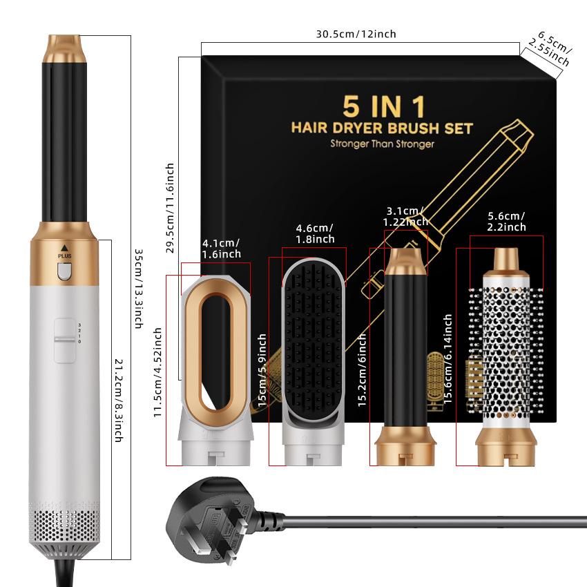 

Five in One Multifunctional Automatic Curling Iron with Straight Hair Comb and Dual Use for Straightening and Rolling Platinum British (220V/UK)