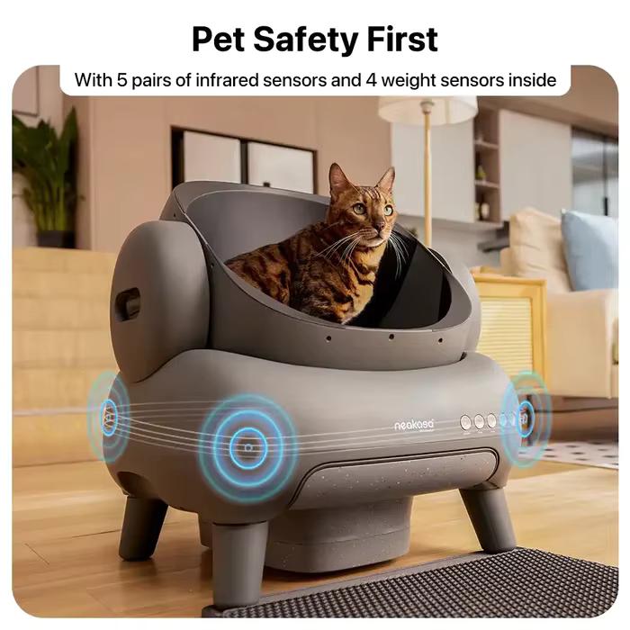 Neakasa M1 Neabot Bac à Litière Automatique Auto-Nettoyant Ouvert Contrôle par Application à Distance Bac à Litière pour Chat Sans Odeur Auto-Défendable Produit pour Chat Toilettes Intelligentes pour Animaux
