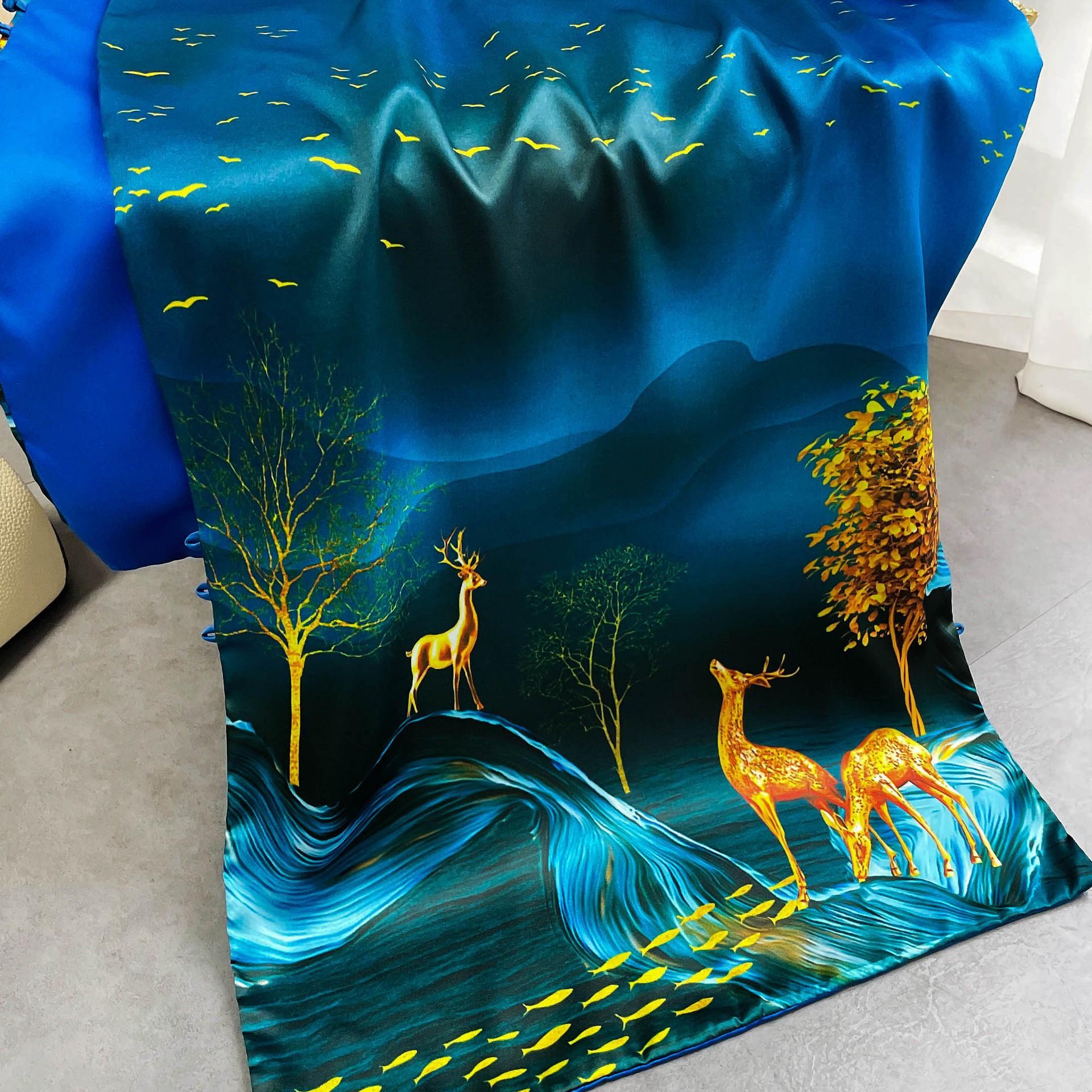 

Высококачественные роскошные шелковые шарфы, повязка на голову, шарфы, шейный шарф для женщин, шелковый шарф с цепочкой, женская декоративная шаль 180-50cm