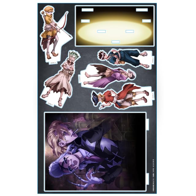 Dr. Stone Acrylic Diorama Senku & Gen & Ryusui & Chrome & Ukyo Zeno & Stanley