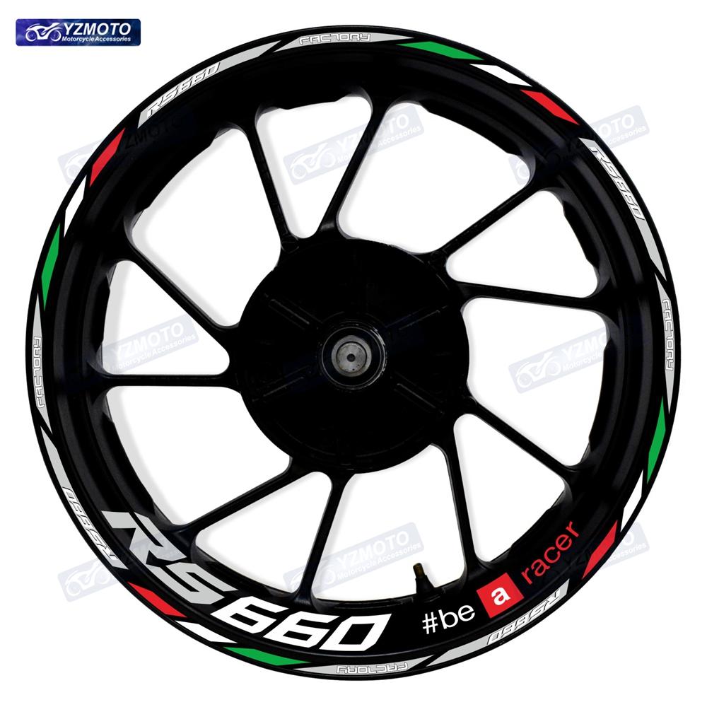For RS660 RS 660 Motorcycle 17 Inch Racing Racing Wheel Stickers Car Reflective Rim Motorbike Bicycle Hub Tape Decal Sticker
