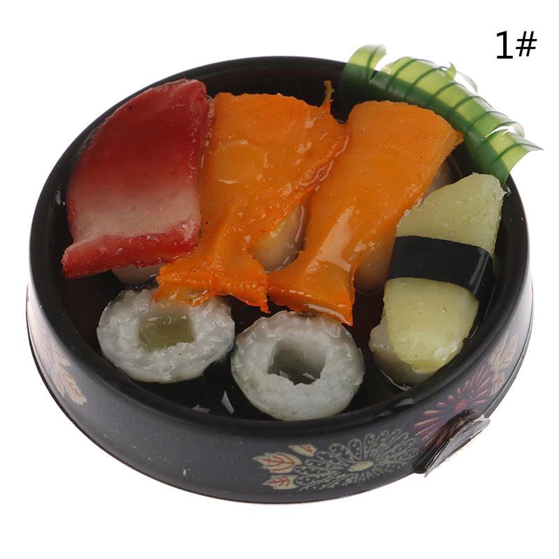 1/6 1/12 Dollhouse Kitchen Decoration Accessories, Mini Japanese Sushi Fish Ball Tempura Bento Box Set Dolls House Kitchen Toys