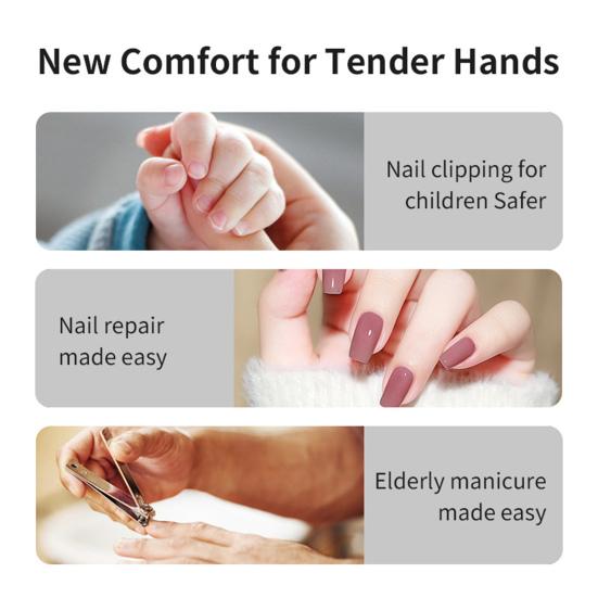 Automatic Electric Nail Clipper 2-In-1 Baby Nail Trimmer with LED Light Kids Adults Seniors Manicure File Fingernail Cutter Polisher Grinder