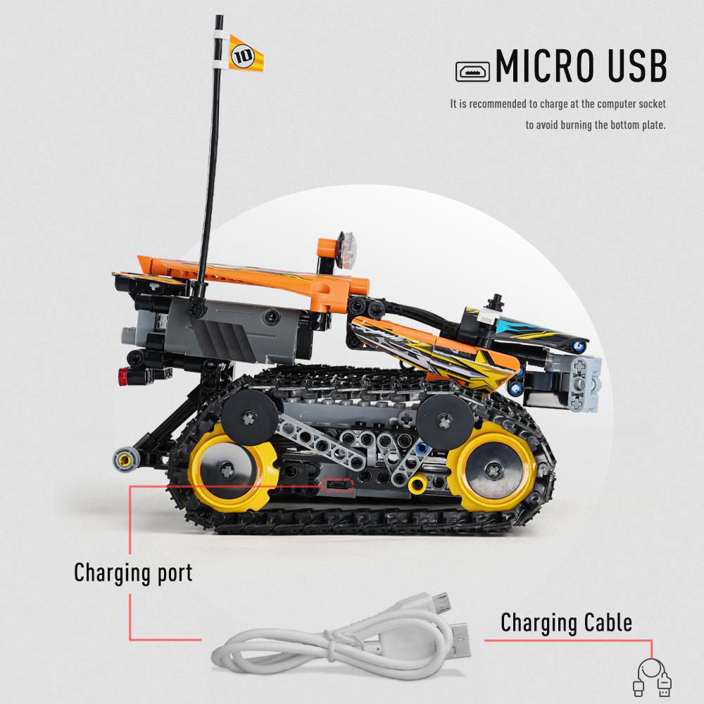 Technical RC Tracked Stunt Vehicle Model APP Control Building Blocks Electric Racing Car Bricks Children Toys Gifts for Kids