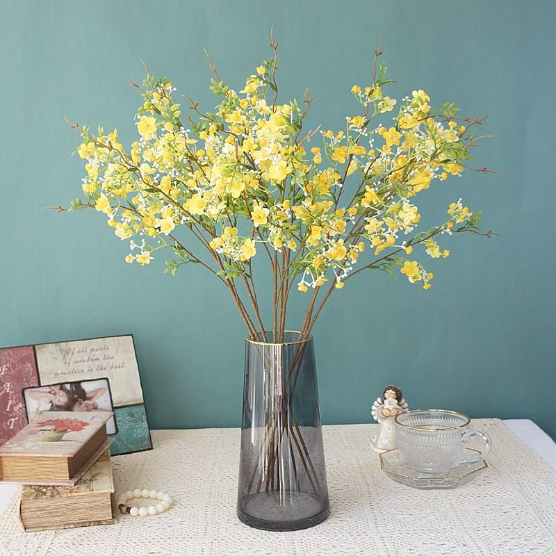 64cm Single Small Flowers Pearl Plum Artificial Flower Silk Flower Household Living Room Study Courtyard Stage Decoration Flower