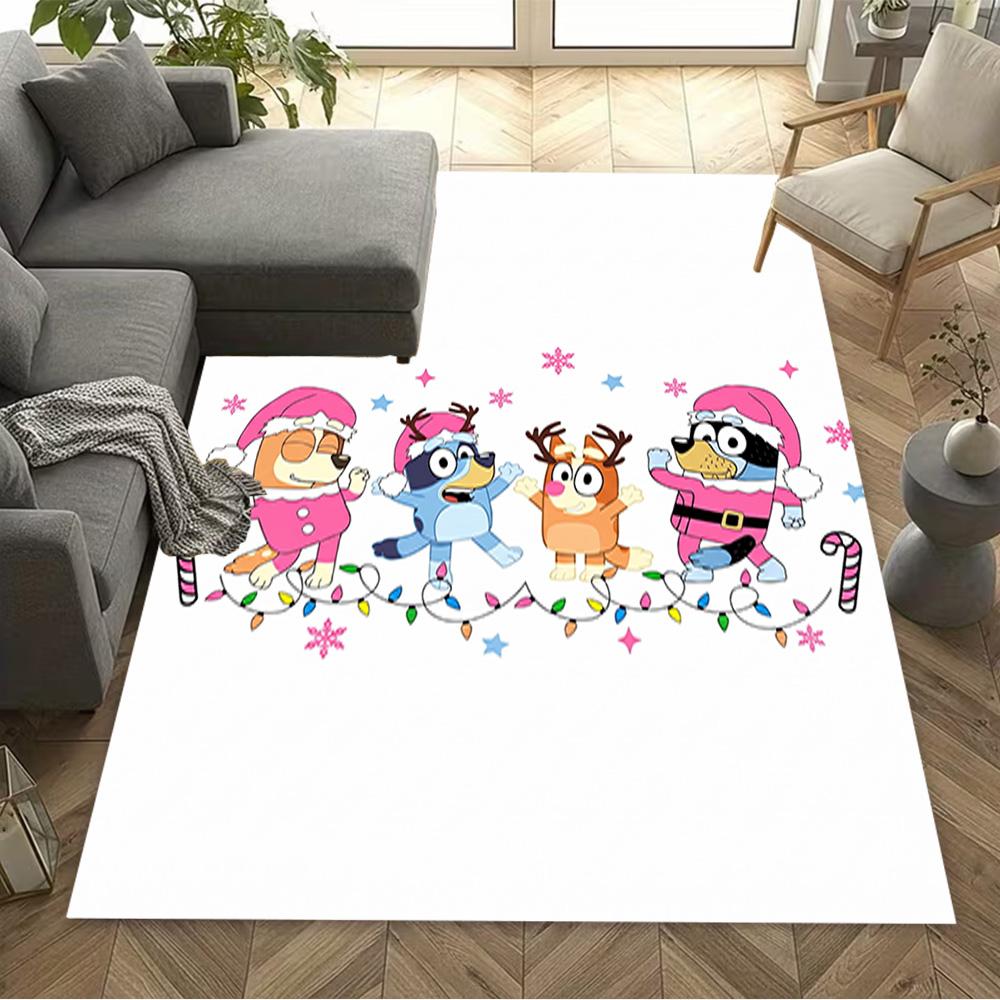 Bluey Friends Adventure Floor Mat Design for Balcony Outdoor Bedrooms Hallway Anti-slip Rug Office Home Decor Birthday/Christmas Gift