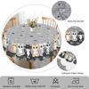 1 Piece Of Cat-Themed Tablecloth, Round Or Rectangular Tablecloth With Cute Cat And Paw Print Patterns, Suitable For Autumn Holiday Gatherings, Family