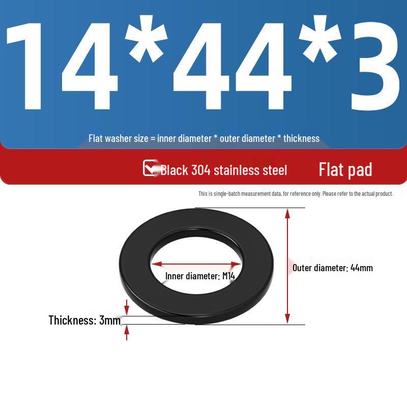 Ultra-Thin Black Zinc-Plated Stainless Steel Flat Washer (M2-M20)