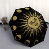 Golden Celestial Sun Moon Phase Wall Art DecorUmbrella, Portable 3-Fold Umbrella for Men & Women,Christmas Gift ES175