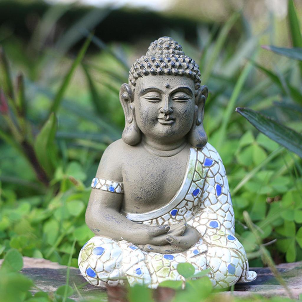 Buddha Garden Ornament,Zen Statue Figurine Sculpture Decor for Home,Garden, Patio,Deck,Porch