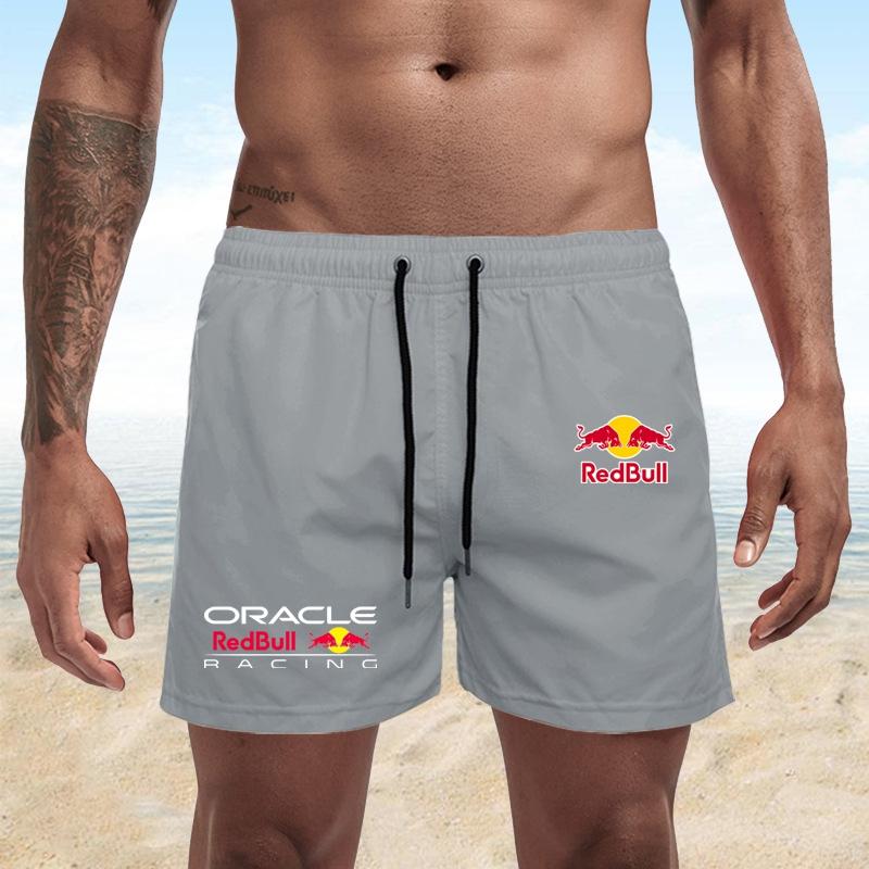 Red Bull Pantaloncini da Spiaggia da Uomo con Stampa F1 Asciugatura Rapida 2026 Costume da Bagno Estivo