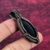 Black Onyx Pendant Genuine Gemstone Jewelry Copper Wire Wrapped Handmade Pendant