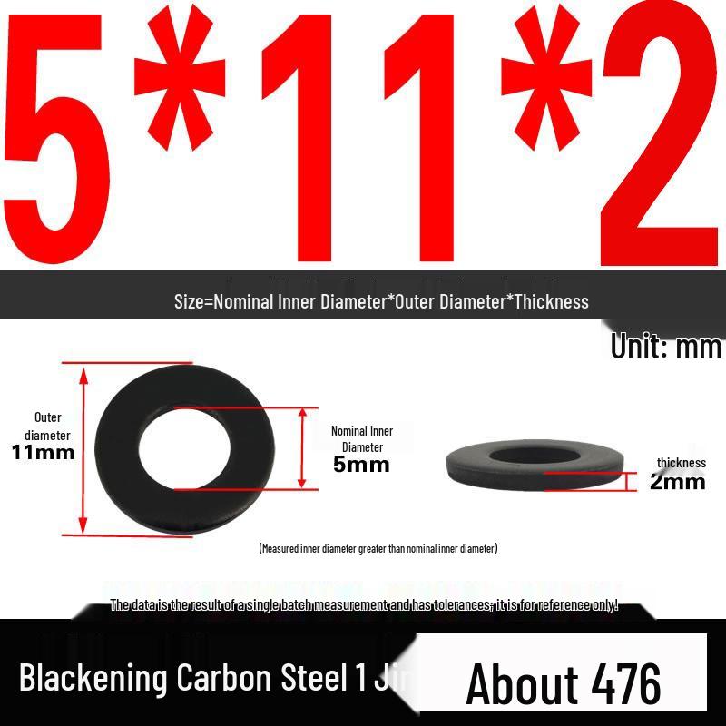 Blackened Thickened Oversized Metal Washer