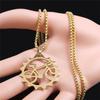2026 Stainless Steel Sports Bicycle Necklace for Women/Men Tires Gold Color Pendant Necklace Jewelry collier homme N2655S01