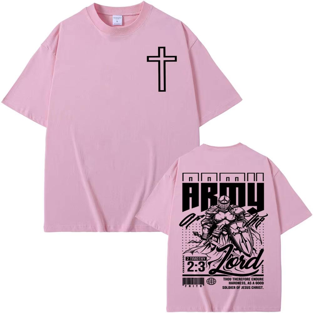 Army of The Lord Bible Verse T Shirt Armor of God Aesthetic Christian T Shirts Men Women Fashion Loose Cozy High Quality T-shirt
