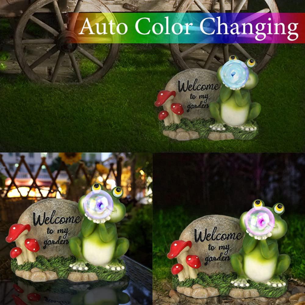 Solar Garden Light Frog Resin Statue Handicraft Ornament Garden Garden Landscape Decorative Light