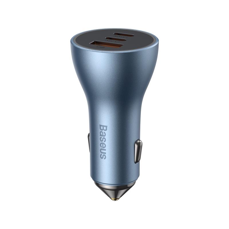 Baseus Golden Contactor Pro Triple Fast Charger 65W Dual Type-C + USB Car Charger