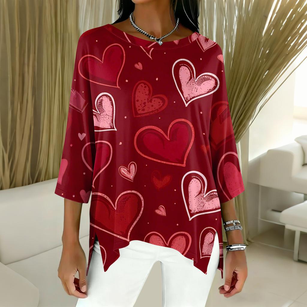 Damen 3/4-Ärmel Shirts Grafik-T-Shirts Shirts Lässige Basic-Tops Pullover