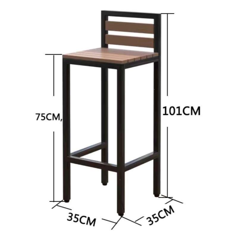 Garden High-Legged Table and Chair Set - Anti-Corrosion Plastic Wood, Waterproof, UV-Resistant, Perfect for Balcony or Outdoor Bar.