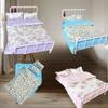1/12 Dollhouse Miniature Bed Four Piece Bed Set Cover Bedding Set Doll Bedroom Decoration Toy