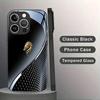Black Silver Gold Dragon Head Pattern Tempered Glass Black Phone Case For Samsung Galaxy S25 S24 S23 Ultra Plus FE Cover