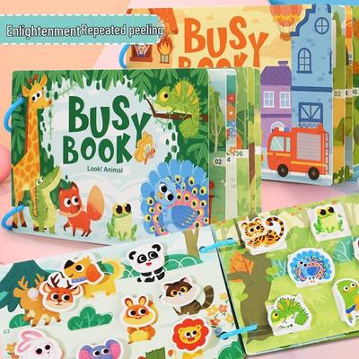 Interactive Early Education Busy Book for Kids: Handmade Cartoon Quiet Activity Set