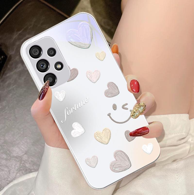 Smiling face gradient for Samsung Galaxy Note 10 Plus S20 S21 FE S23 Ultra S8 9 A70 72 73 50 51 52 53 Tempered glass phone case