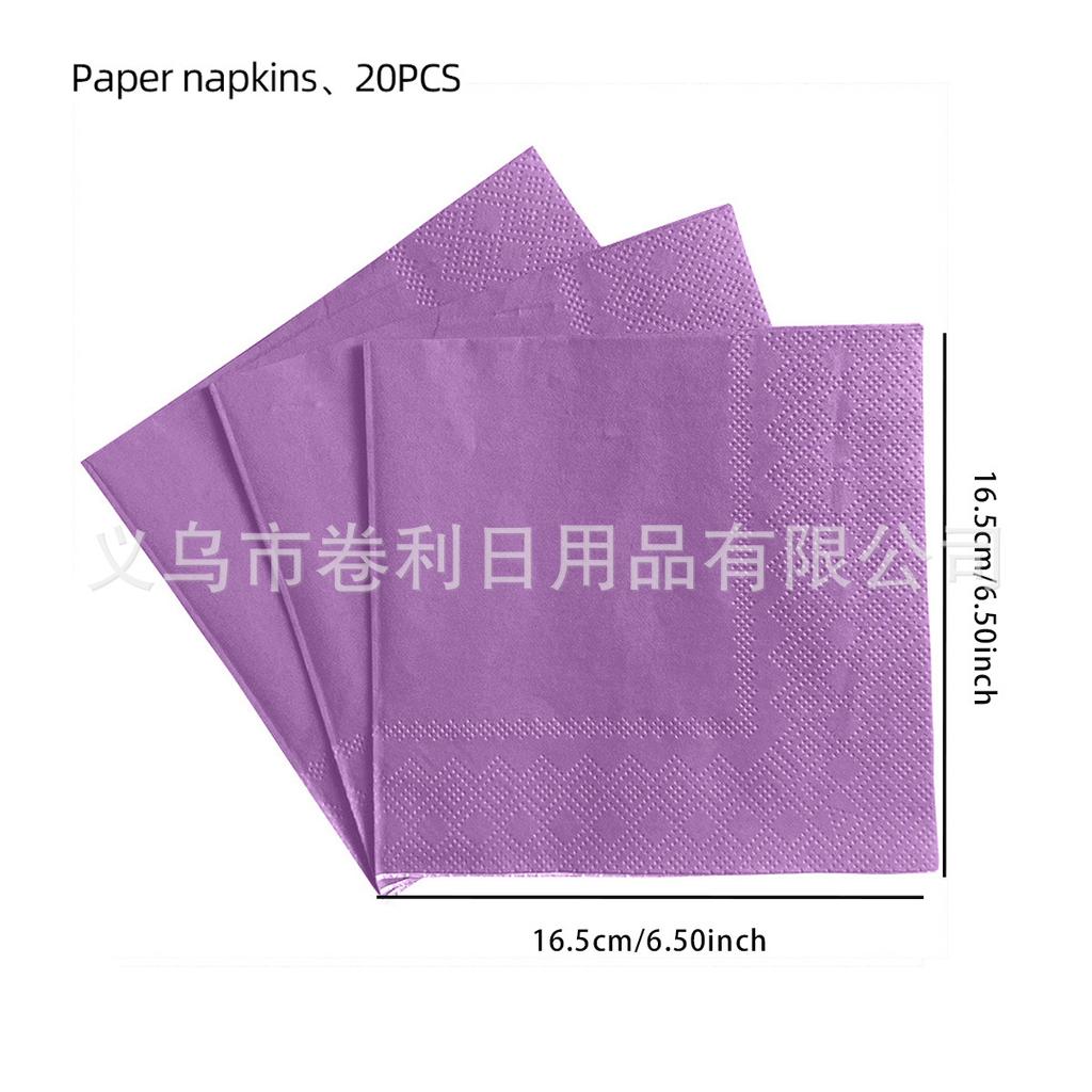 Custom Printing Solid Color Bronzing Logo Tissue Handkerchief Paper All Kinds Of Festivals Birthday Party Exhibition Napkin Decoration