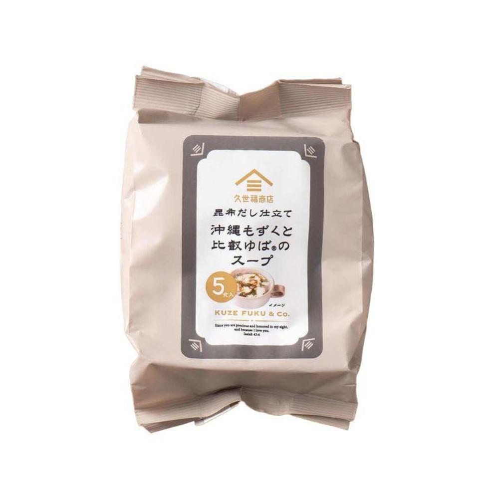 

Japan St.Cousair Kuzefuku Shoten Okinawa Mozuku and Hiei Yuba Soup in Kelp Broth, 1 bag (5 servings) 1 Bag (5 servings)