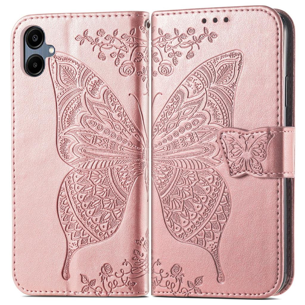 For Samsung Galaxy A06 4G Case PU Leather Wallet Phone Cover Butterfly Pattern