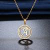 316L Stainless Steel 26 Letters A-Z Necklace NEW Crystal Rhinestone Necklaces for Women Wedding Valentine's Day Gifts
