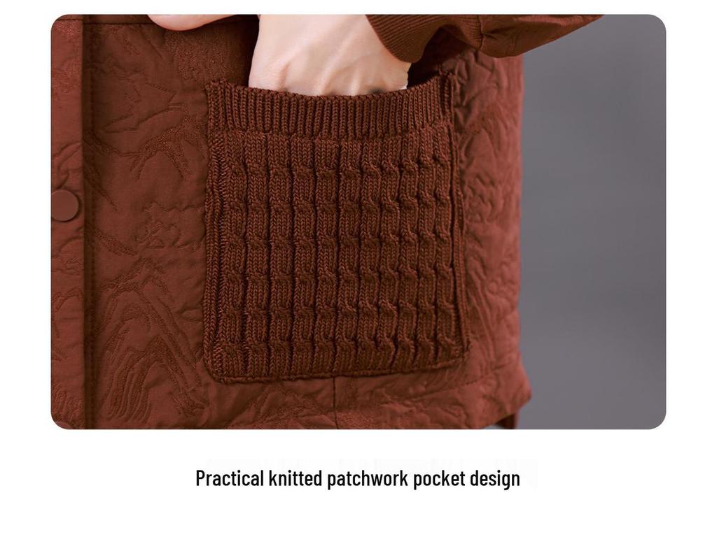 Women's Autumn 2024 Fashionable Jacquard Jacket - Stylish, Casual, Versatile Korean Mom Style