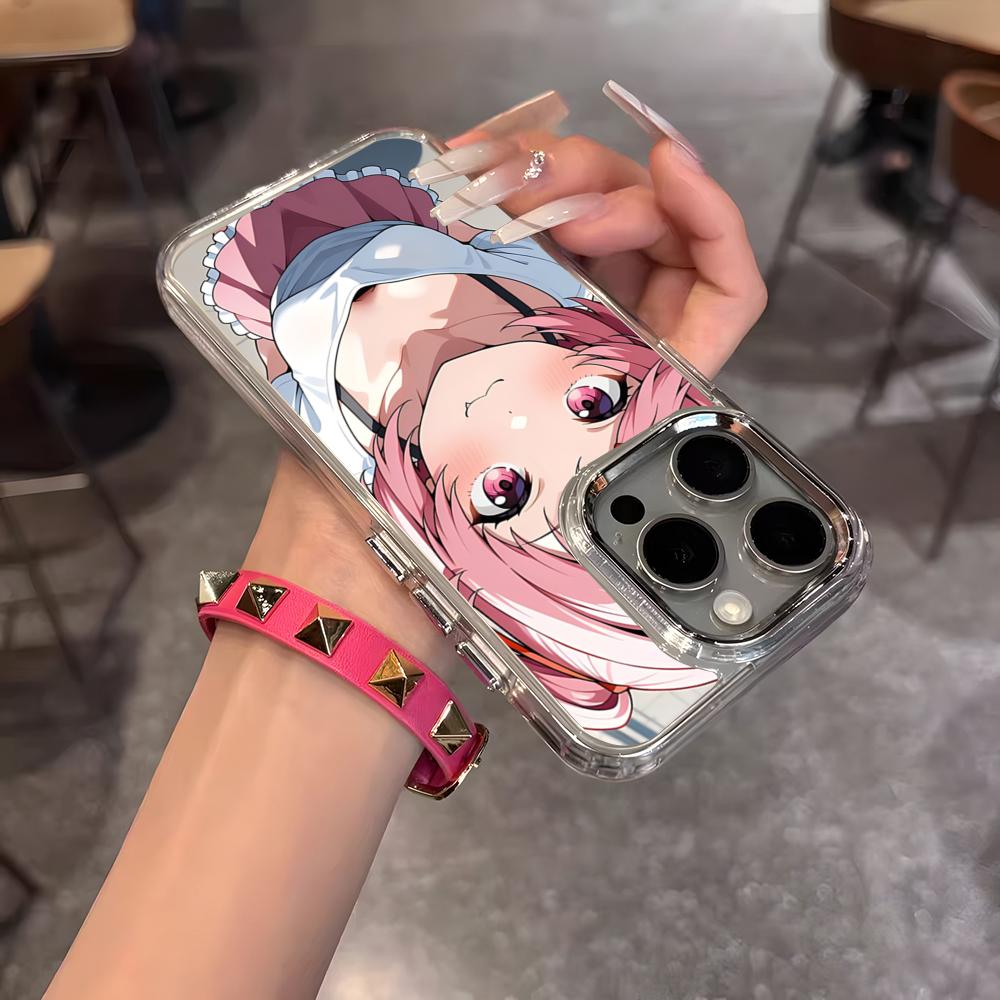 Cartoon Character Natsuki Phone Case For IPhone 17 Air 16 15 14 13 12 11 Pro Pro Max Plus Transparent Soft Cover