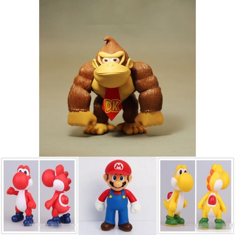 Super Mario Bros Luigi Bowser Princess Peach Plastic Toy Figures For Collecting And Static Decoration