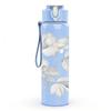 1PC Delicate White Rose Leaf Line Sketch Print 750ml Color Plastic Sports Water Bottle Leakproof Flip Straw Lid Suitable for Sports Office Home Use