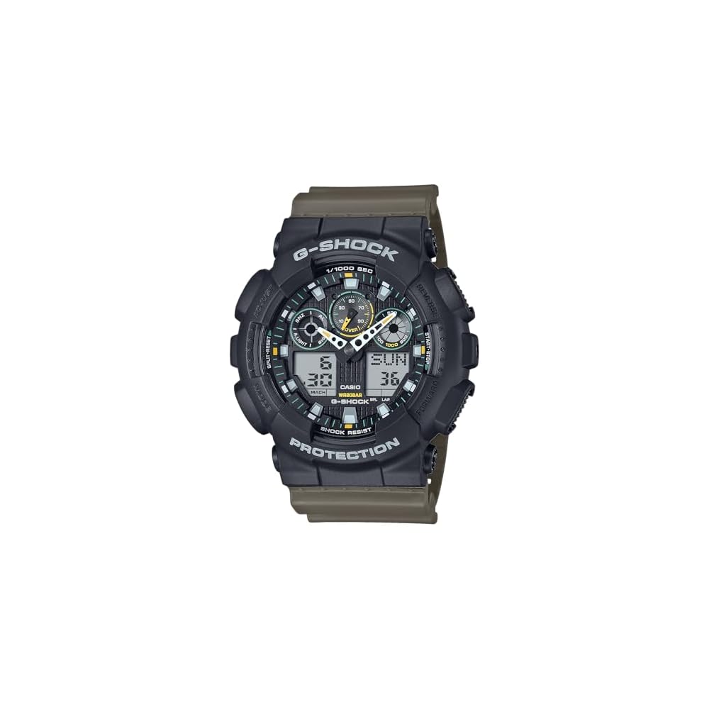 Мужские часы Casio G-Shock GA-100TU-1A3 Черные Аналогово-цифровые Водонепроницаемые Ударопрочные