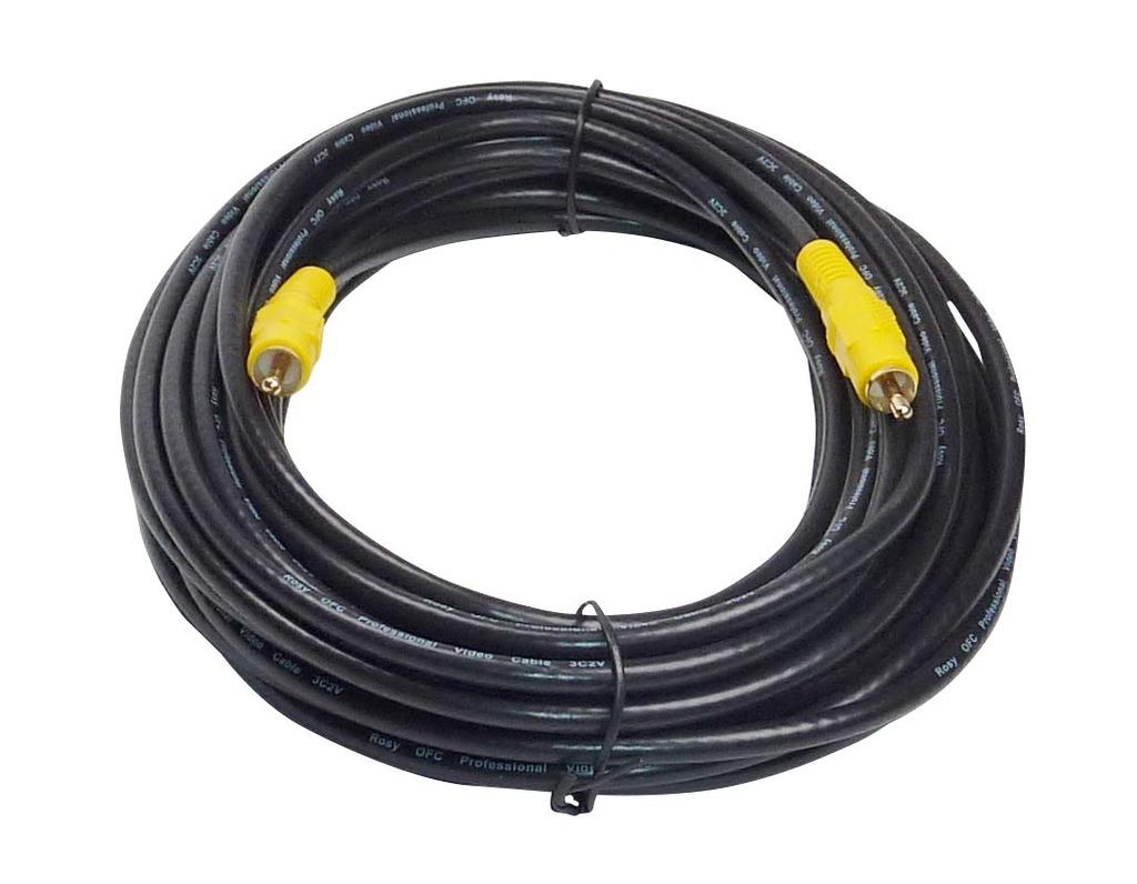 TOMOCA OFC Video Cable with RCA Plugs On Both Black VR-10 (10m) (3C-2V) Gold-Plated Ends,