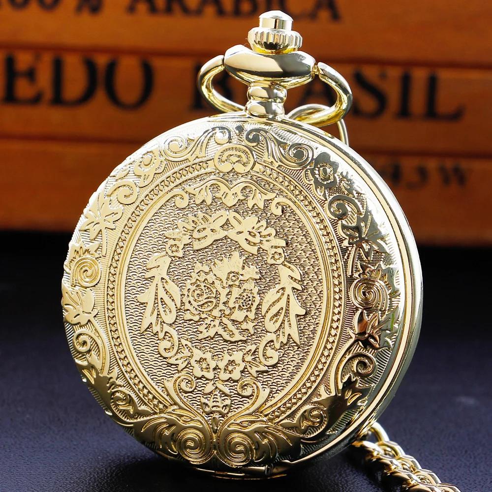 

Minimalism Vintage Gold Luxury Pocket Watch Antique Vintage Quartz Chain Clock Pendant Jewelry Timepiece Gift for Women Men золотий