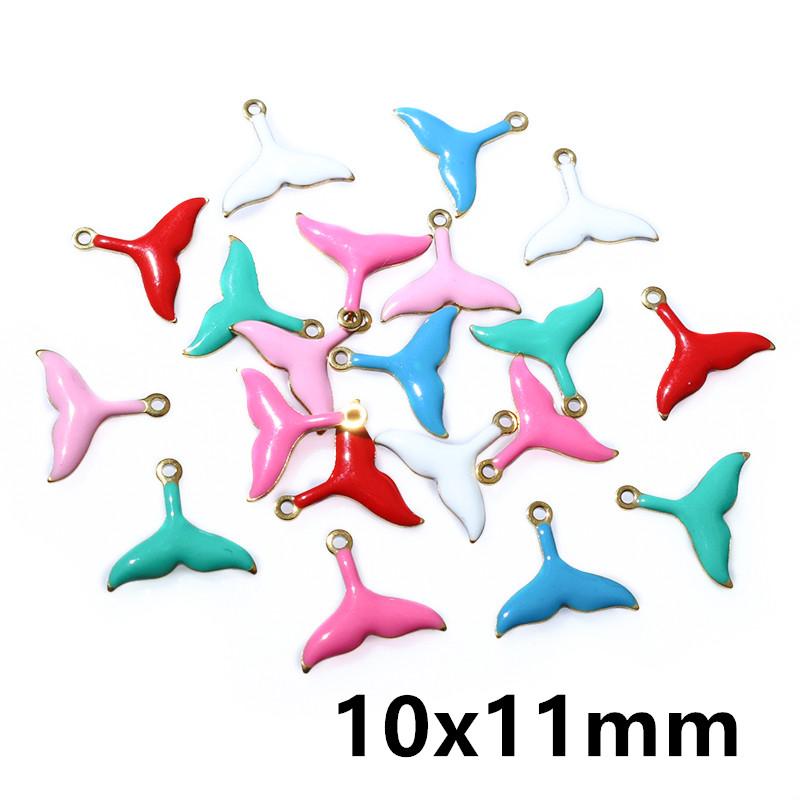 20pcs Random Mix Cute Stainless Steel Enamel Charms Pendant Fish Starfish Flower Evil Eyes DIY Jewelry Making Accessories
