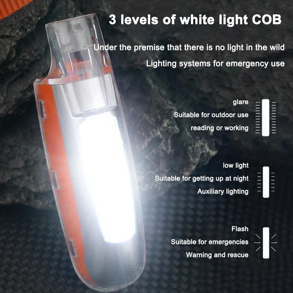 2-in-1 COB Strong Light and Whistle Light Creative Shape Multifunctional Pendant Portable Led Flashlight Handheld Lamp