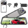 Streaming Media Driving Recorder High-definition 4K Rearview Mirror Front and Rear Dual Recording 12 Inch Reversing Image WiFi Interconnected GPS