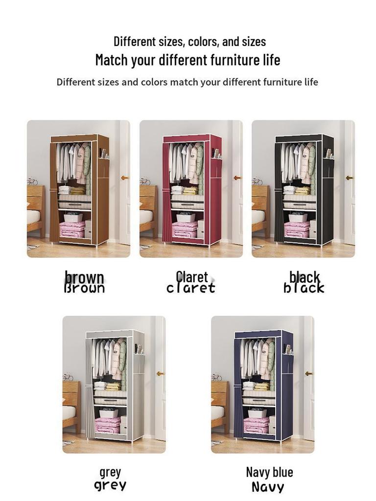 Easy-to-Assemble Bedroom Wardrobe Cabinet for Rental Room Storage
