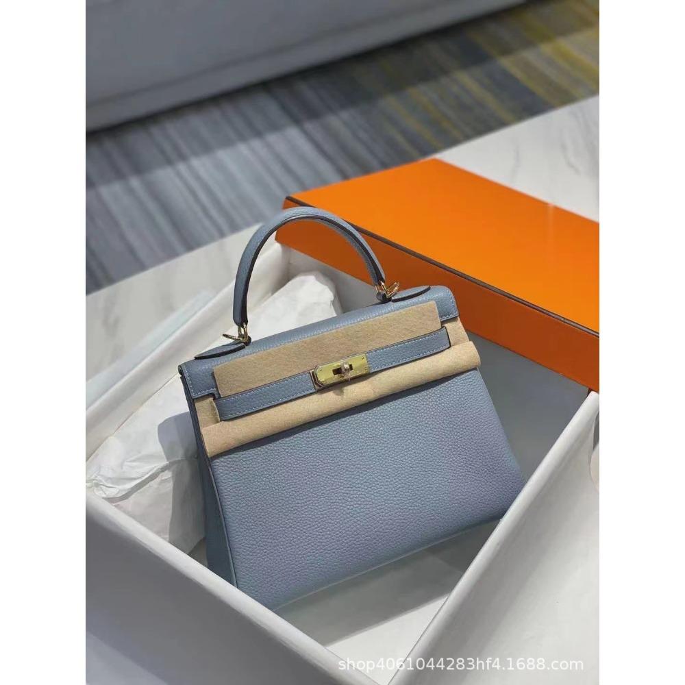 Haute couture leather KL bag 25/28cm lychee Togo top layer cowhide one-shoulder crossbody handbag for women