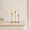 DYS Vintage Candle Holder, Metal Pillar Holder for Standard Pillars or Tealights, Romantic Tall Candlestick Dining Room Wedding Party Table